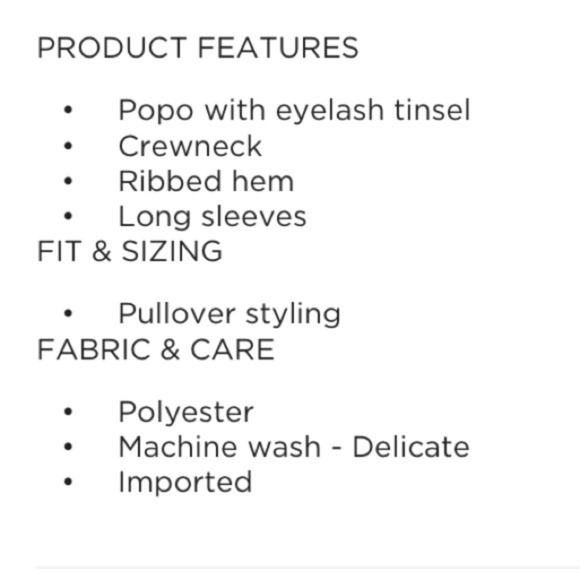 LAUREN Conrad XXL Popo pullover sweater with eyelash tinsel - Picture 8 of 13